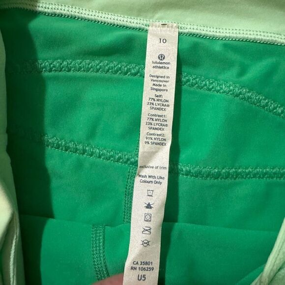 Lululemon Run: Pace Crop Legging Very Green / Fresh Teal Size 10 - Picture 3 of 5